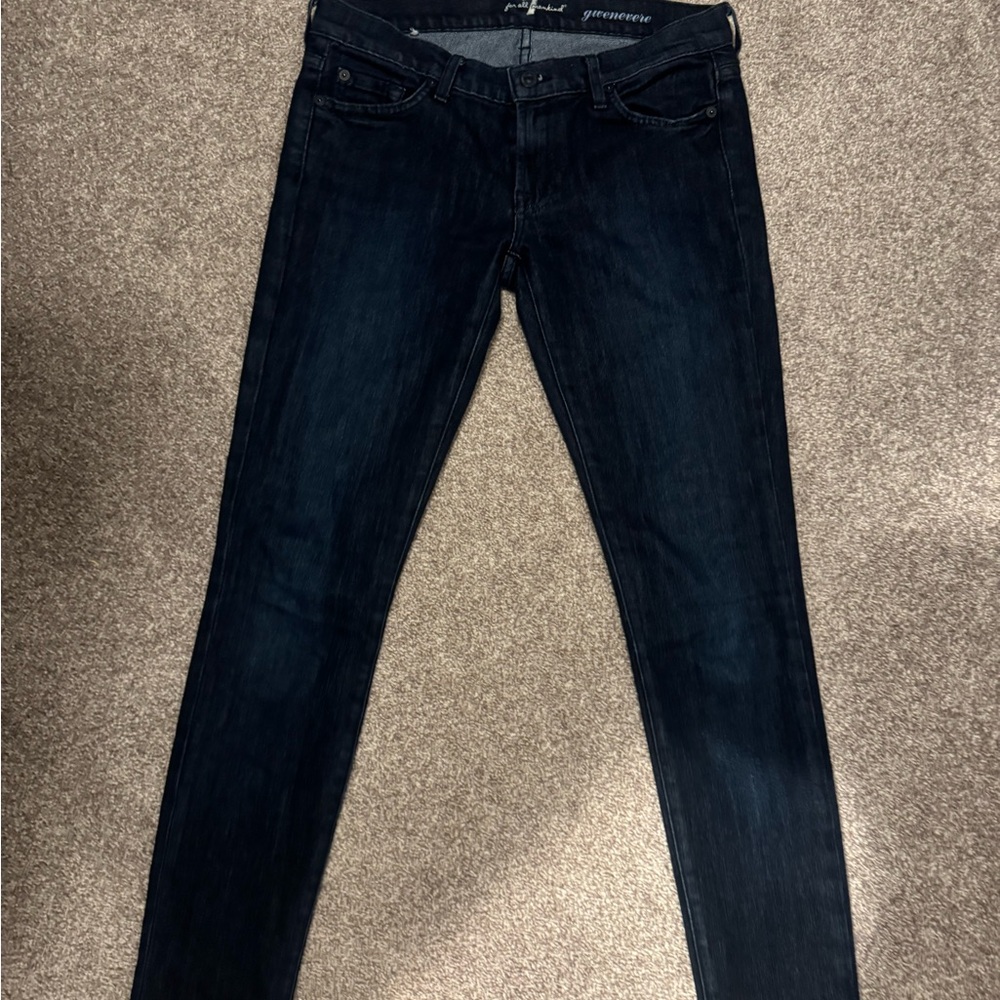 7 for all Mankind Dark Wash Skinny Jeans